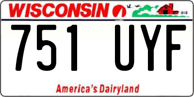 WI license plate 751UYF
