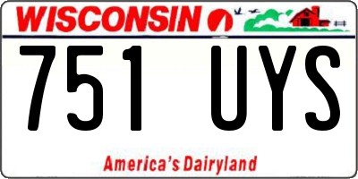 WI license plate 751UYS