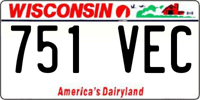 WI license plate 751VEC