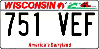 WI license plate 751VEF