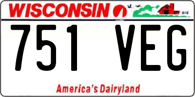 WI license plate 751VEG