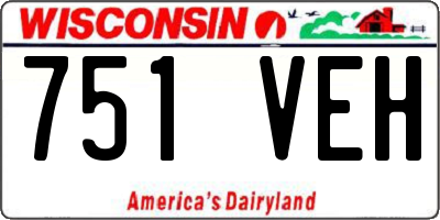 WI license plate 751VEH