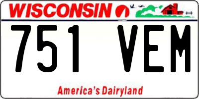 WI license plate 751VEM