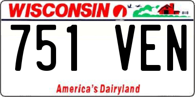 WI license plate 751VEN