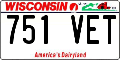 WI license plate 751VET