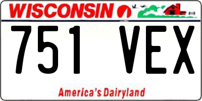 WI license plate 751VEX