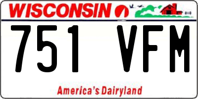 WI license plate 751VFM