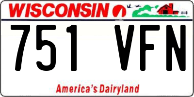 WI license plate 751VFN