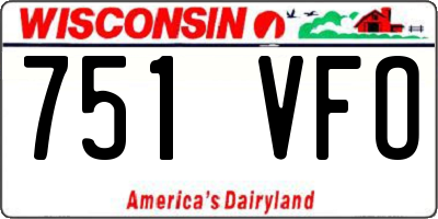 WI license plate 751VFO