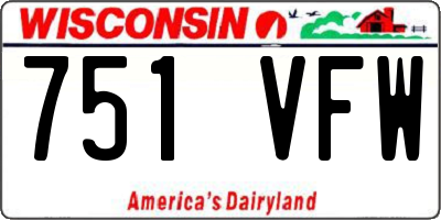 WI license plate 751VFW
