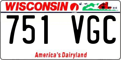WI license plate 751VGC