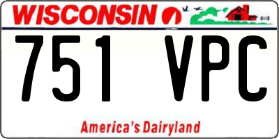 WI license plate 751VPC