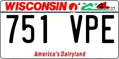 WI license plate 751VPE