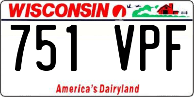 WI license plate 751VPF