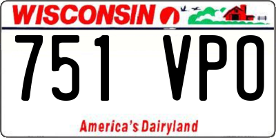 WI license plate 751VPO