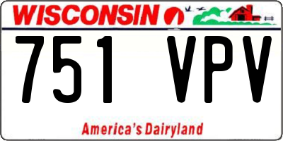 WI license plate 751VPV