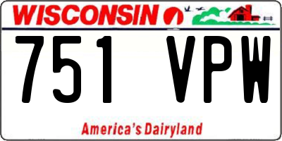 WI license plate 751VPW