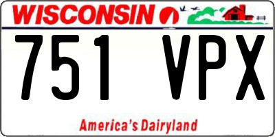 WI license plate 751VPX