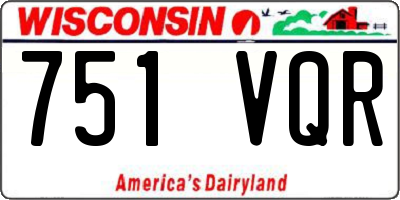 WI license plate 751VQR