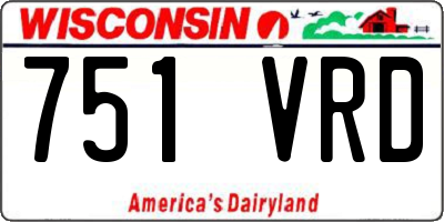 WI license plate 751VRD