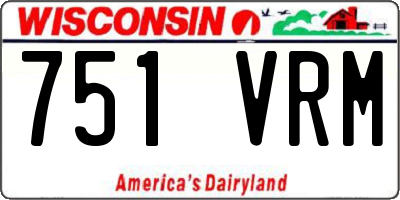 WI license plate 751VRM