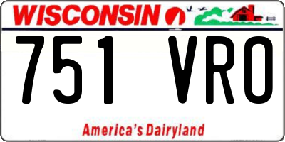 WI license plate 751VRO