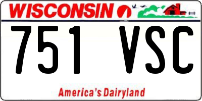 WI license plate 751VSC