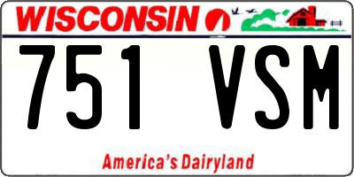 WI license plate 751VSM