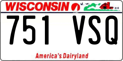 WI license plate 751VSQ