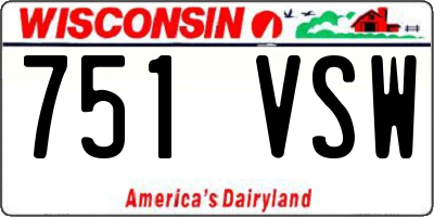WI license plate 751VSW