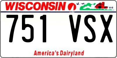 WI license plate 751VSX