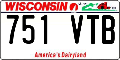 WI license plate 751VTB