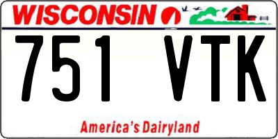 WI license plate 751VTK