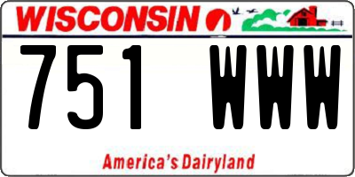 WI license plate 751WWW