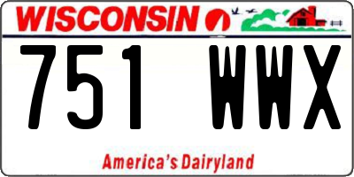 WI license plate 751WWX