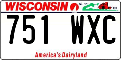 WI license plate 751WXC