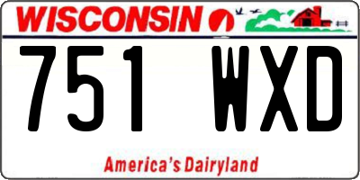 WI license plate 751WXD