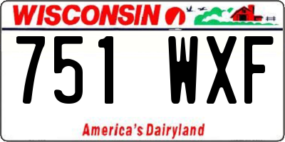 WI license plate 751WXF