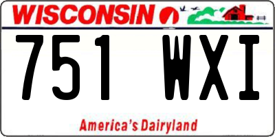 WI license plate 751WXI