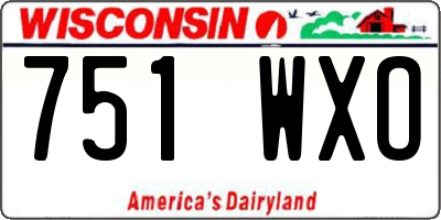 WI license plate 751WXO