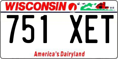 WI license plate 751XET