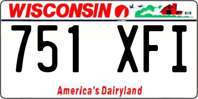 WI license plate 751XFI