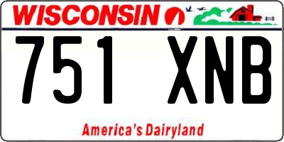 WI license plate 751XNB