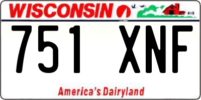 WI license plate 751XNF