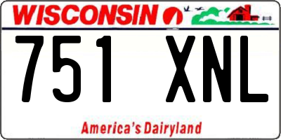 WI license plate 751XNL