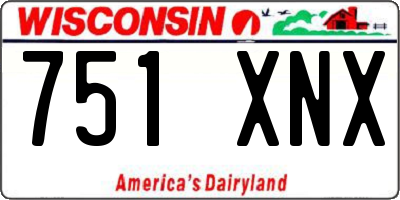 WI license plate 751XNX