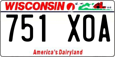 WI license plate 751XOA