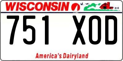 WI license plate 751XOD