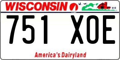 WI license plate 751XOE