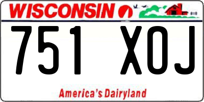 WI license plate 751XOJ